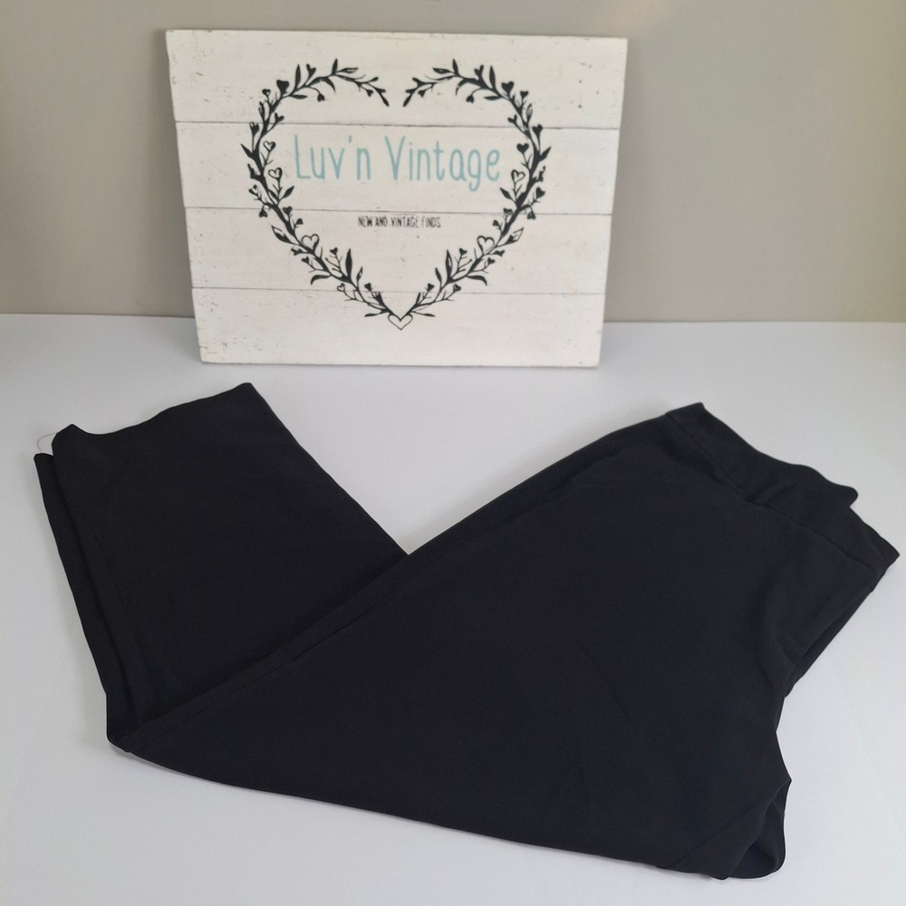 Avenue‎ Womens Black Dress Pants Size 14 Average Straight Leg Stretch Trousers